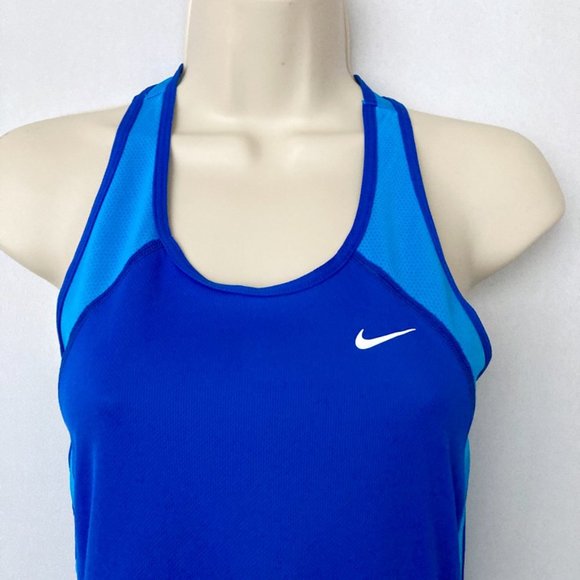 NIKE Dri Fit Racerback Blue Workout Top - Picture 3 of 7